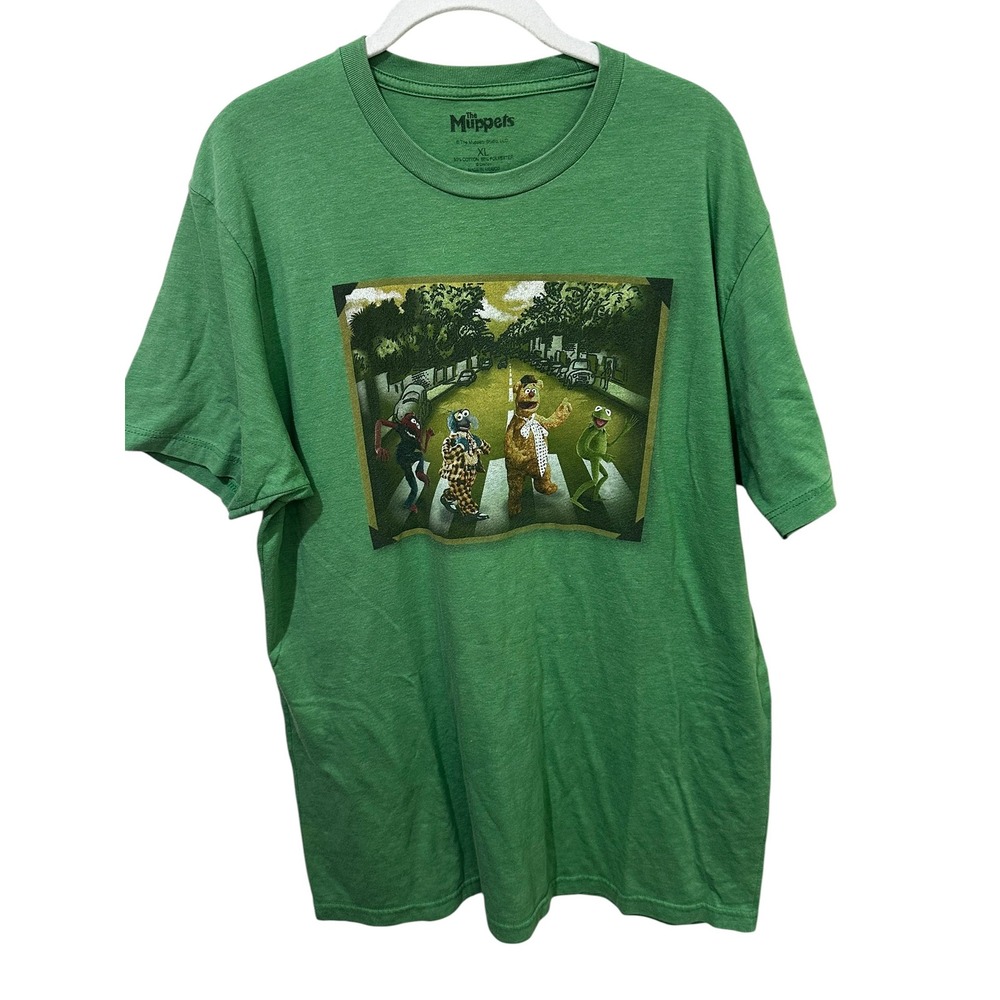 The Muppets Abbey Road Parody Graphic T-Shirt Mens XL Green Kermit Fozzie Disney